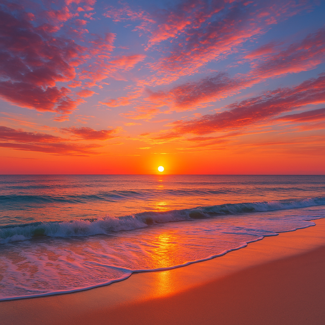 Beautiful sunrise over the ocean